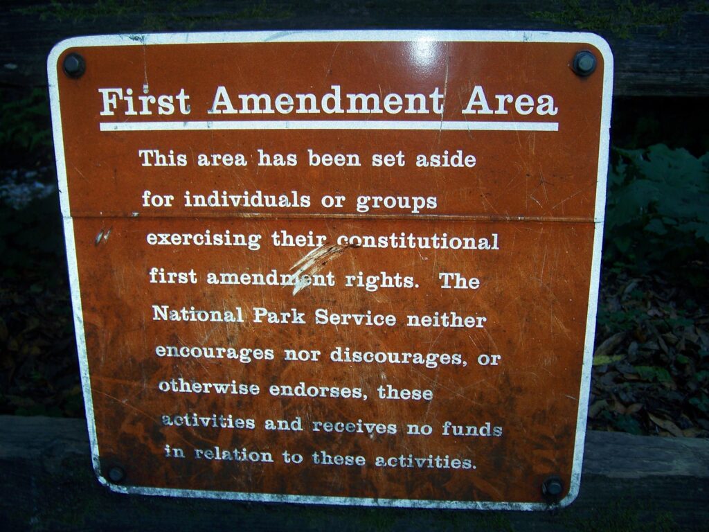 Free Speech Area Sign